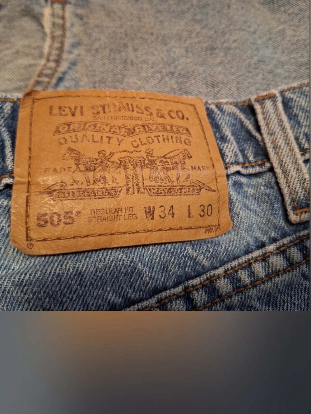 Levi's 505 Jeans Men's Size 34 / 30 Straight Leg Regular Vintage  Orange TAB 89